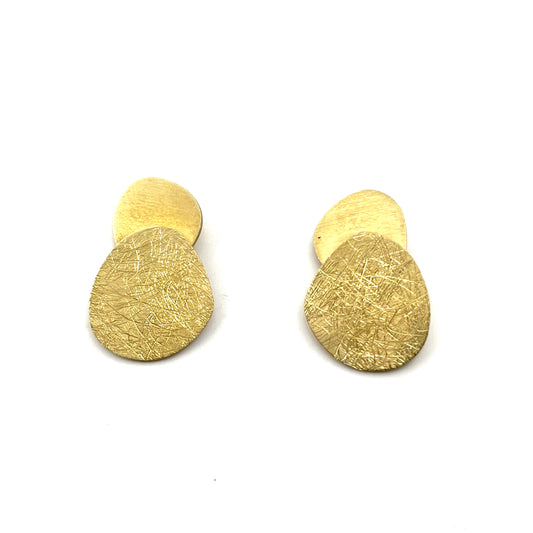 Textured 24K Gold Vermeil Earrings, OS1498, Doris Leidt