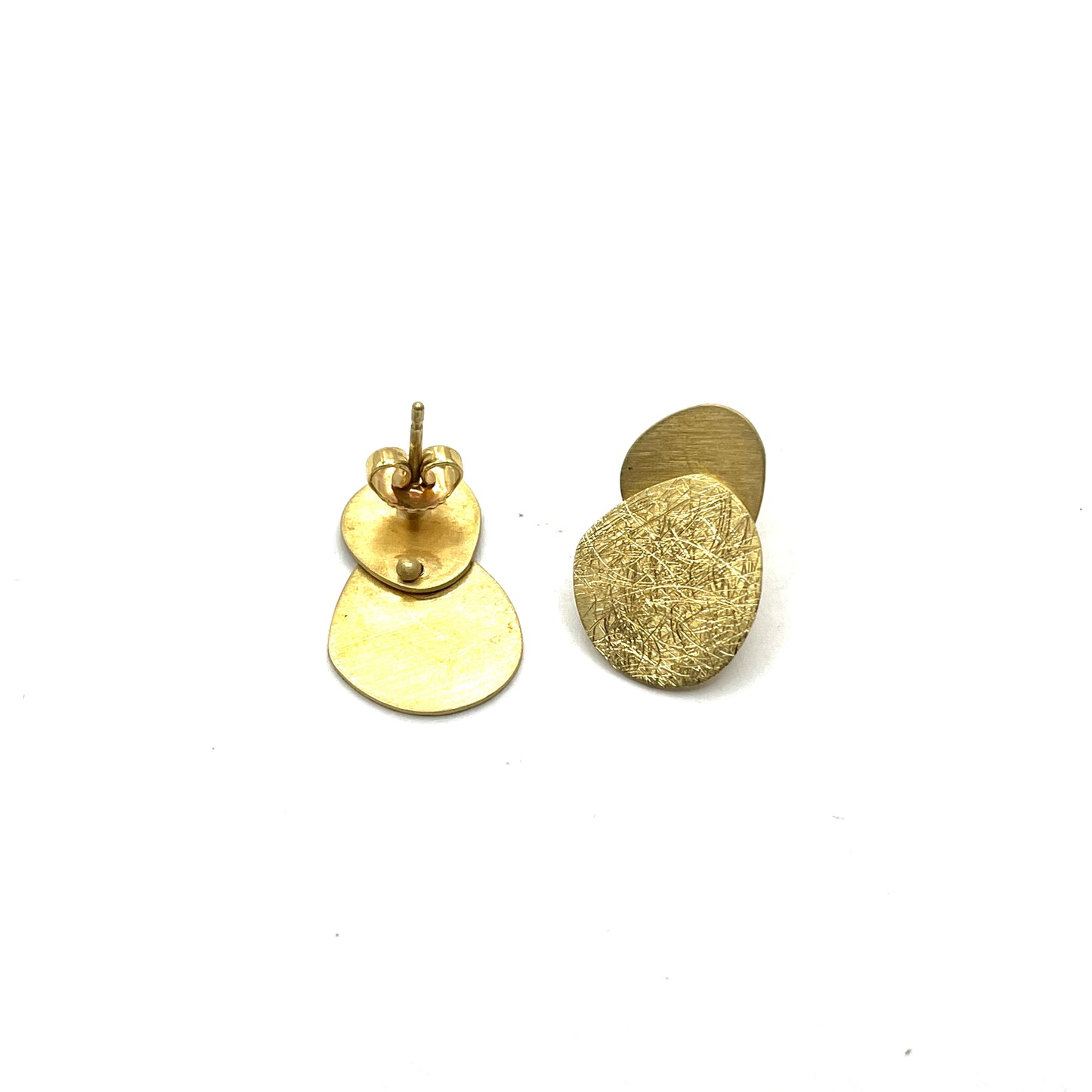 Textured 24K Gold Vermeil Earrings, OS1498, Doris Leidt