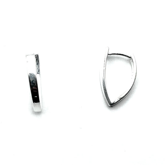 Sterling Silver V-Shape Hoop Earrings, C331950, Doris Leidt