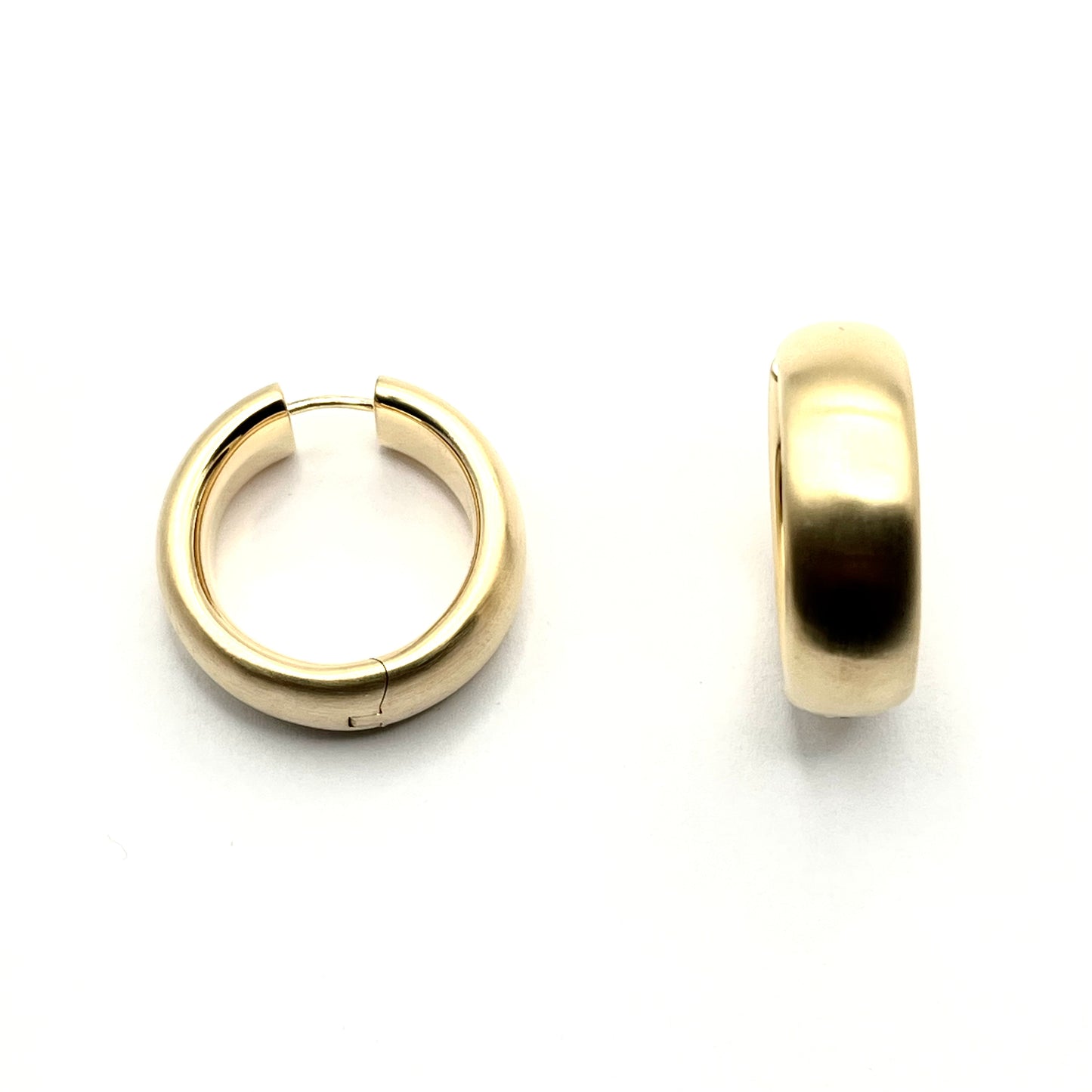 24k Vermeil 3cm Flat Fat Hoop Earrings, C330640, Doris Leidt