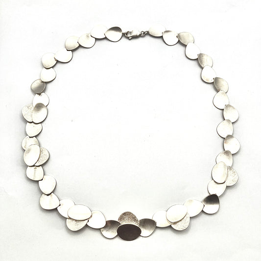 Sterling Silver Pebble Necklace, P643/216TE, Doris Leidt
