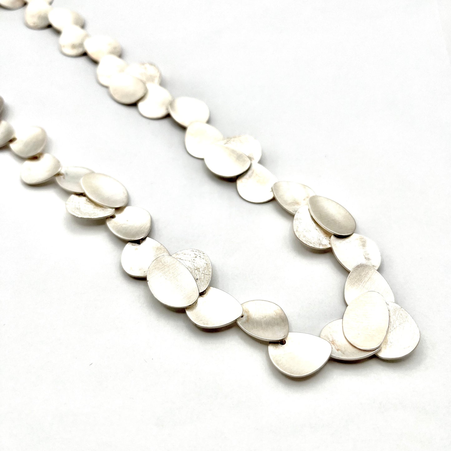 Sterling Silver Pebble Necklace, P643/216TE, Doris Leidt