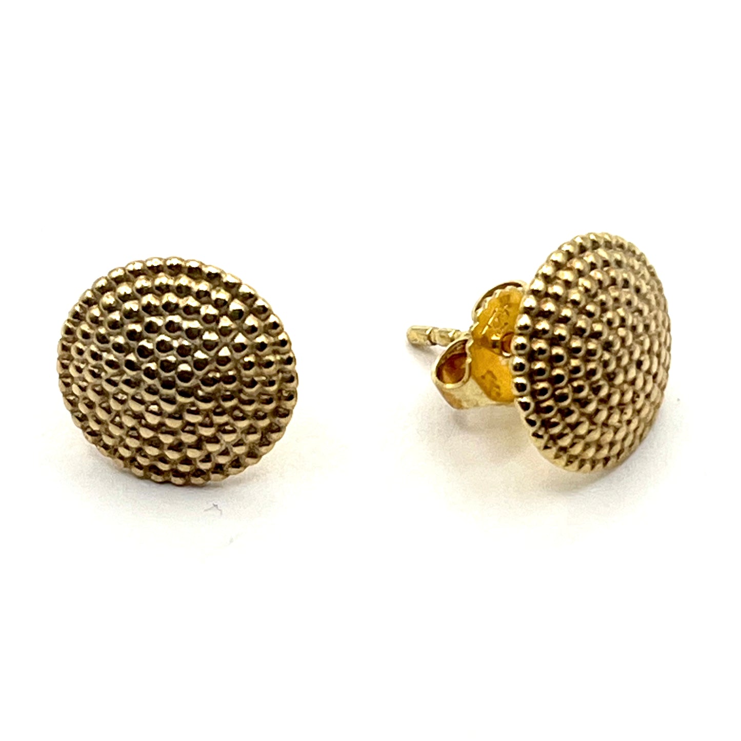 24k Vermeil Dot Disc Stud Earrings, LC01184, Doris Leidt