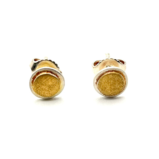 Sterling Silver & 24K Vermeil Disc Stud Earrings, LC01183/OS205256B, Doris Leidt