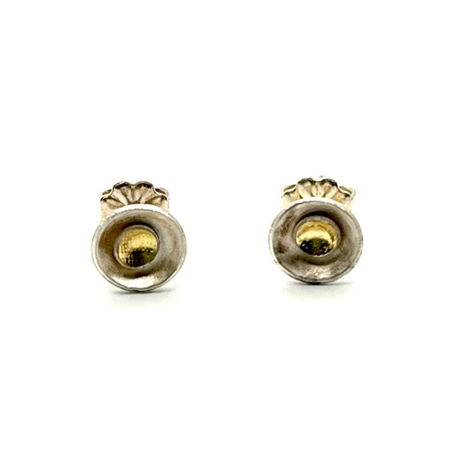 Sterling Silver & 24K Vermeil Double Convex Dome Stud Earrings, Doris Leidt
