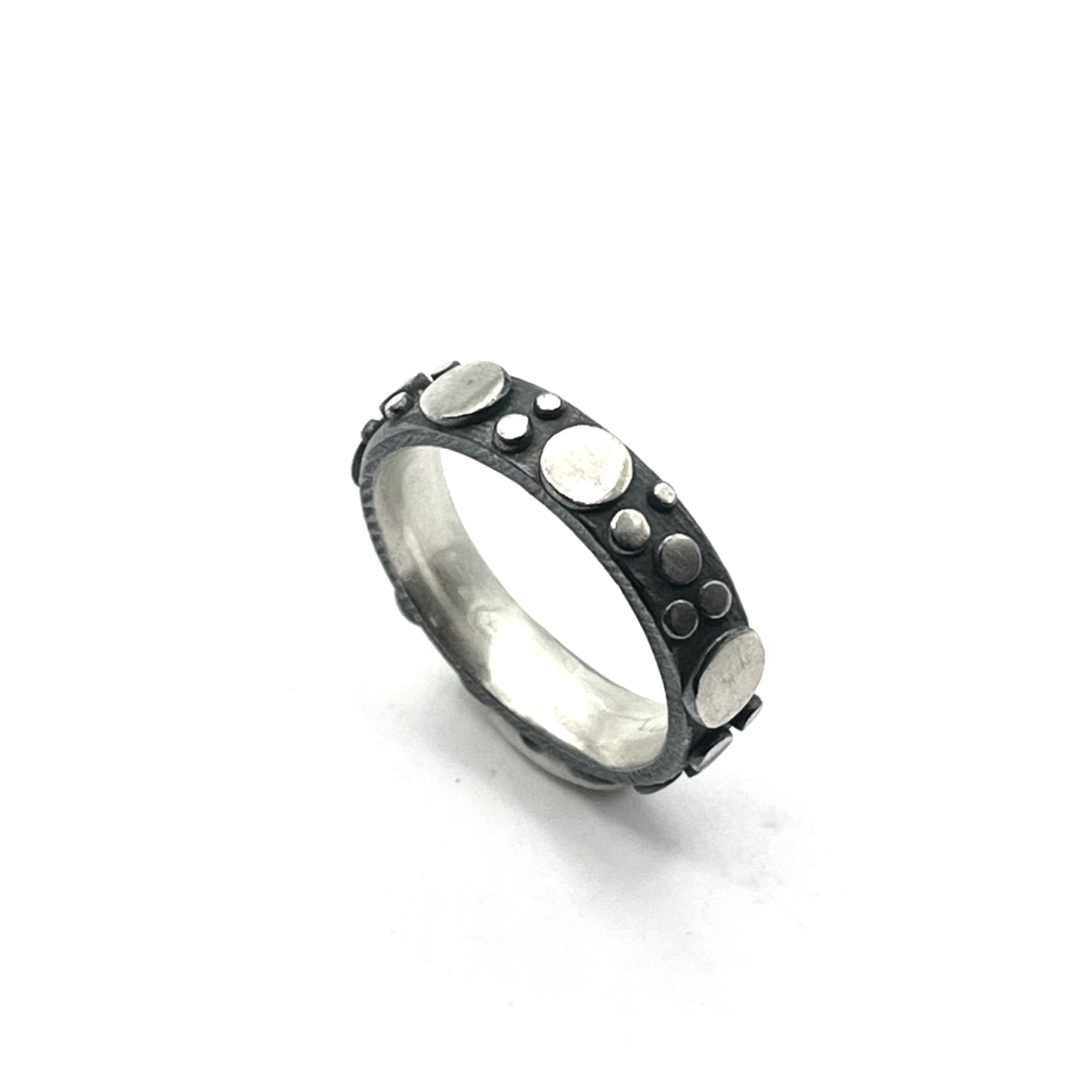 Oxidized Sterling Silver Disco Ring- Size 7, DK2513, Dahlia Kanner