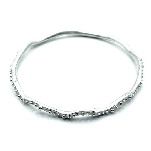 SS Bumpy Zig Zag Thin Bangle Bracelet, DK2507, Dahlia Kanner