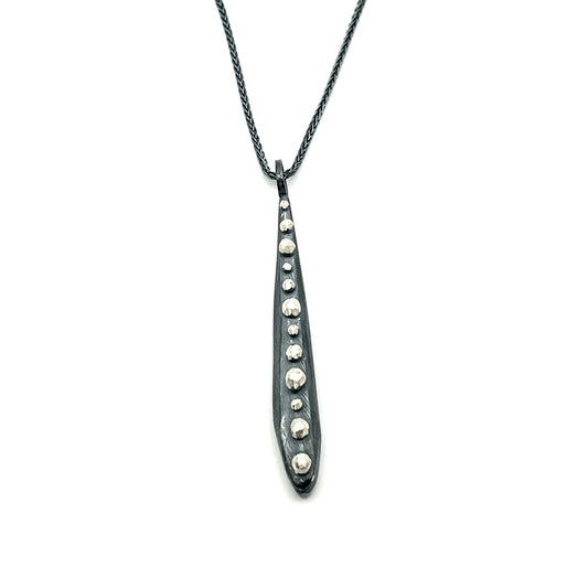 Oxidized Sterling Silver Little Rock Top Line Weight Pendant, DK2504, Dahlia Kanner