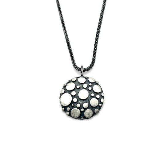 Sterling Silver Disco Small Shield Pendant, DK2505, Dahlia Kanner