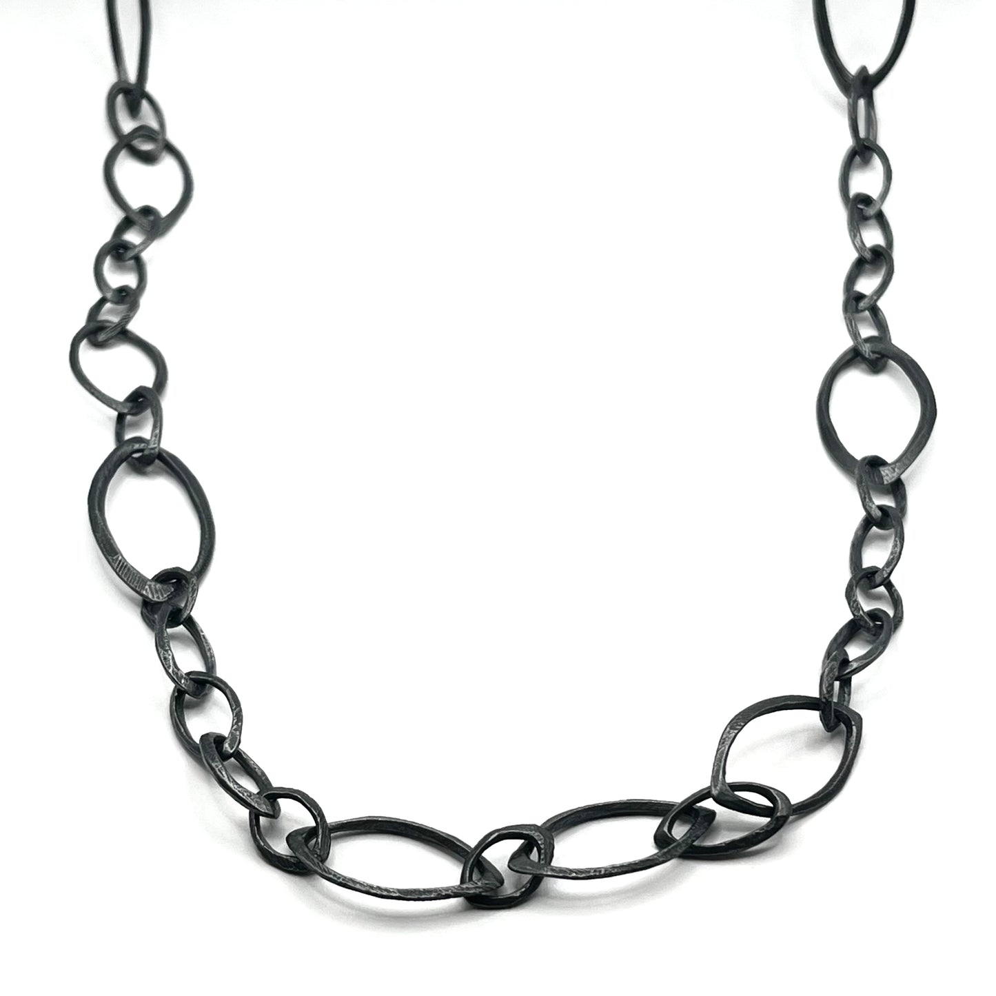 Multi-Size Faceted Oval Link Necklace, DK2501, Dahlia Kanner