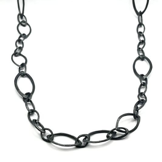 Multi-Size Faceted Oval Link Necklace, DK2501, Dahlia Kanner