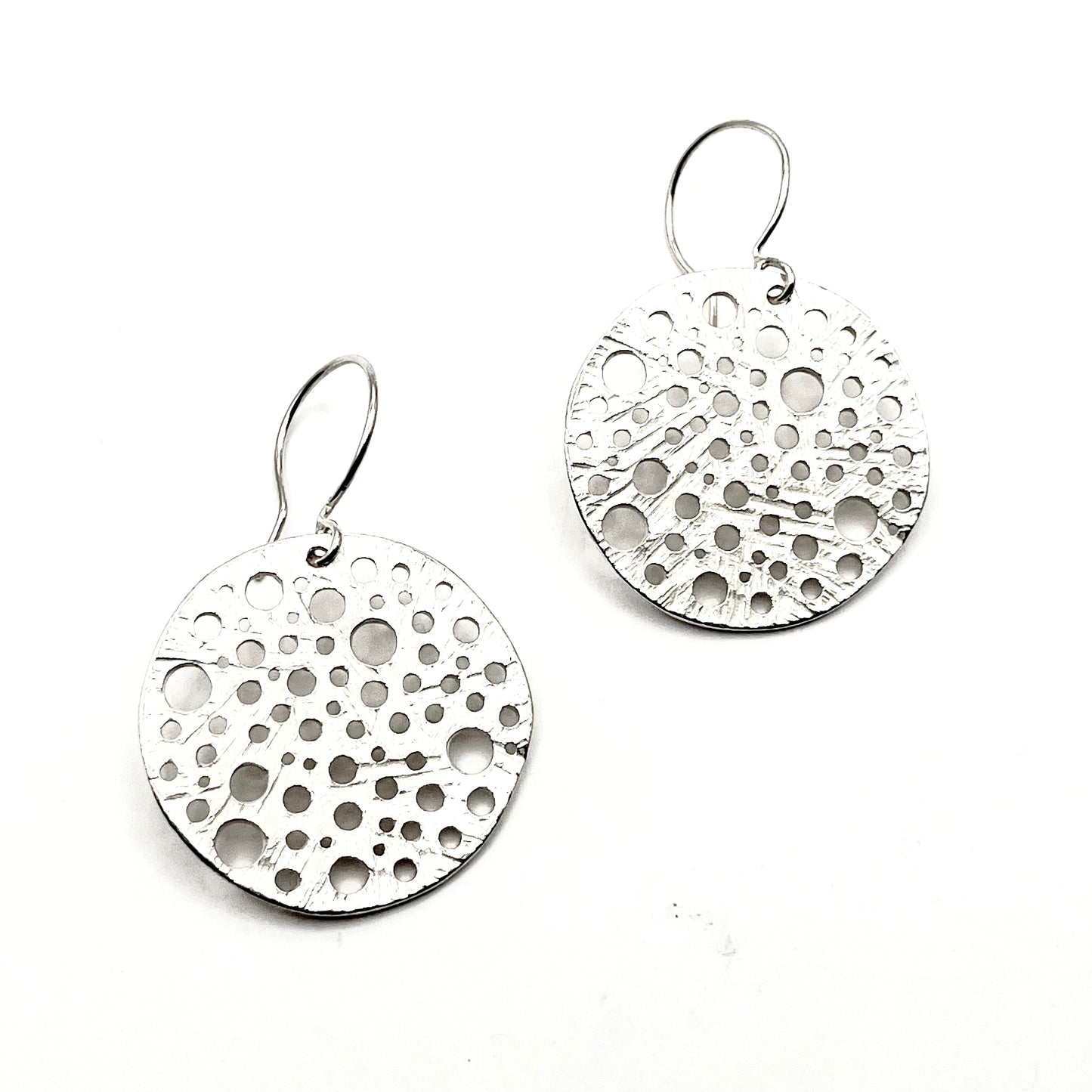 Sterling Silver Disc Hook Earrings, DK241107, Dahlia Kanner