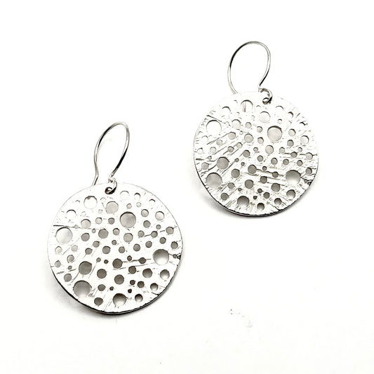 Sterling Silver Disc Hook Earrings, DK241107, Dahlia Kanner