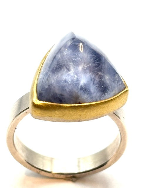 22kt/SS Dumoritierite Quartz Ring