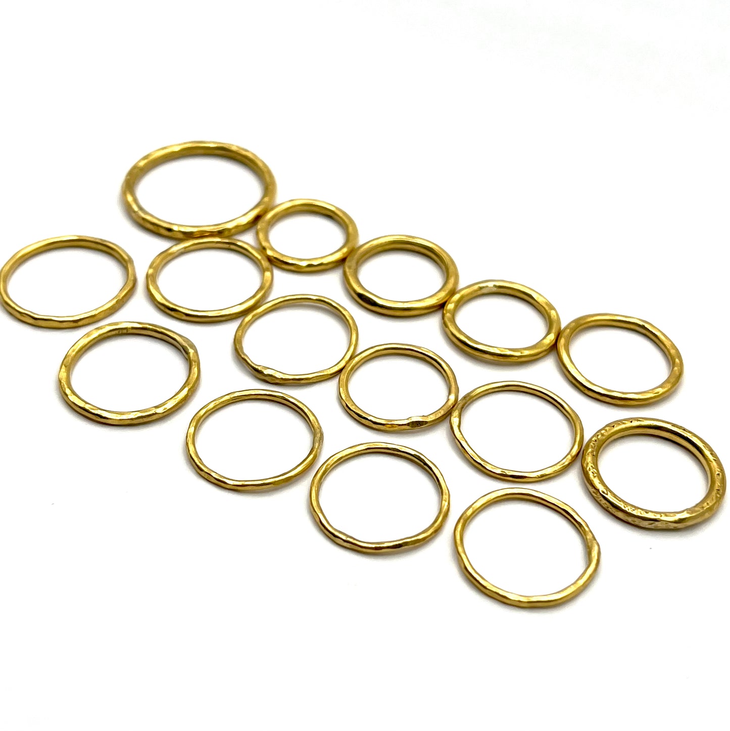 22K Yellow Gold Hammered Knuckle Rings, Susan Sims