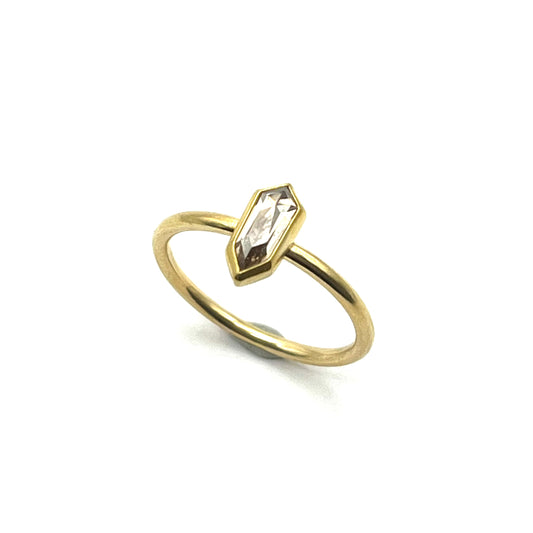 22KT & 18KT Gold Light Brown Diamond Shield Ring 0.68ct, SW166, Sam Woehrmann