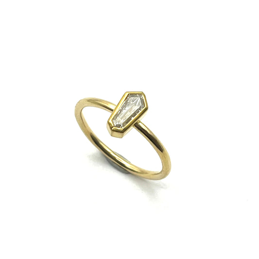 22kt & 18kt Gold 0.45 ct Diamond Shield Ring, SW161, Sam Woehrmann