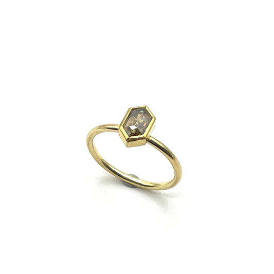 22kt & 18kt Brown Diamond 0.49ct Hexagon Ring, SW165, Sam Woehrmann