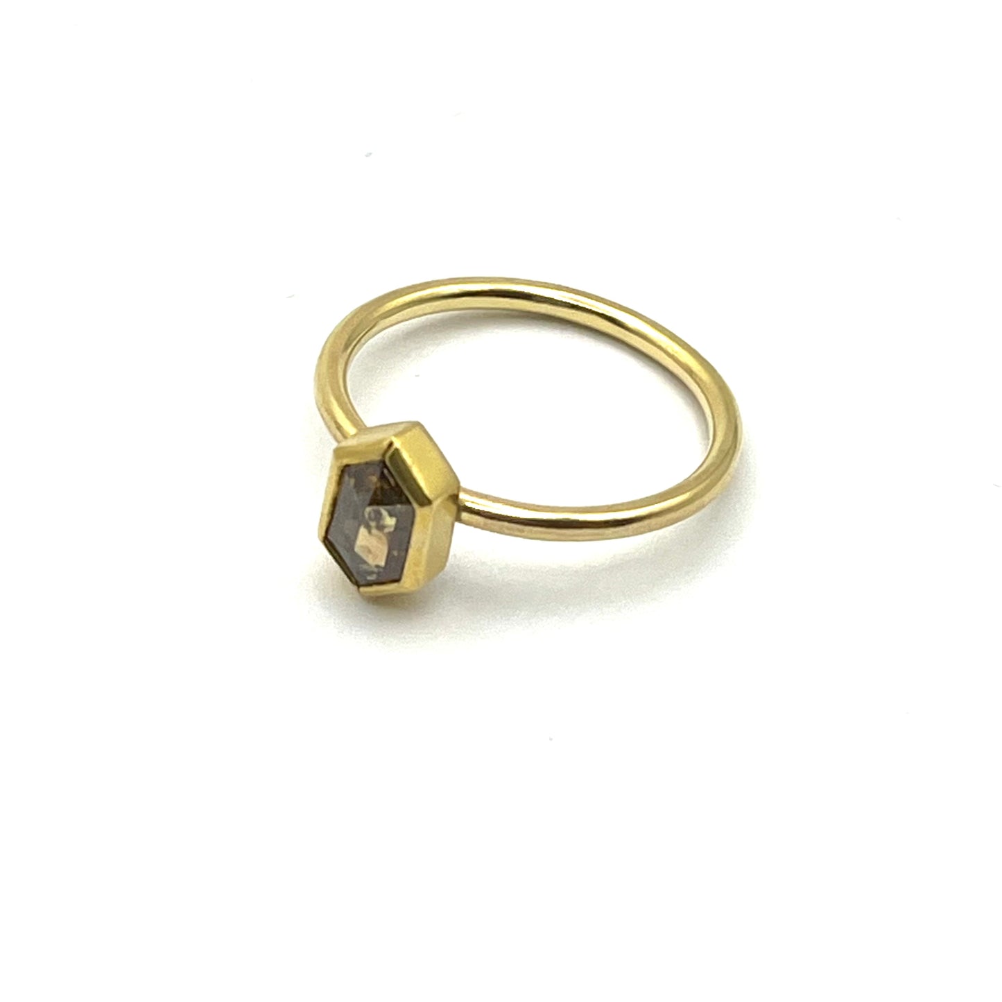 22kt & 18kt Brown Diamond 0.49ct Hexagon Ring, SW165, Sam Woehrmann