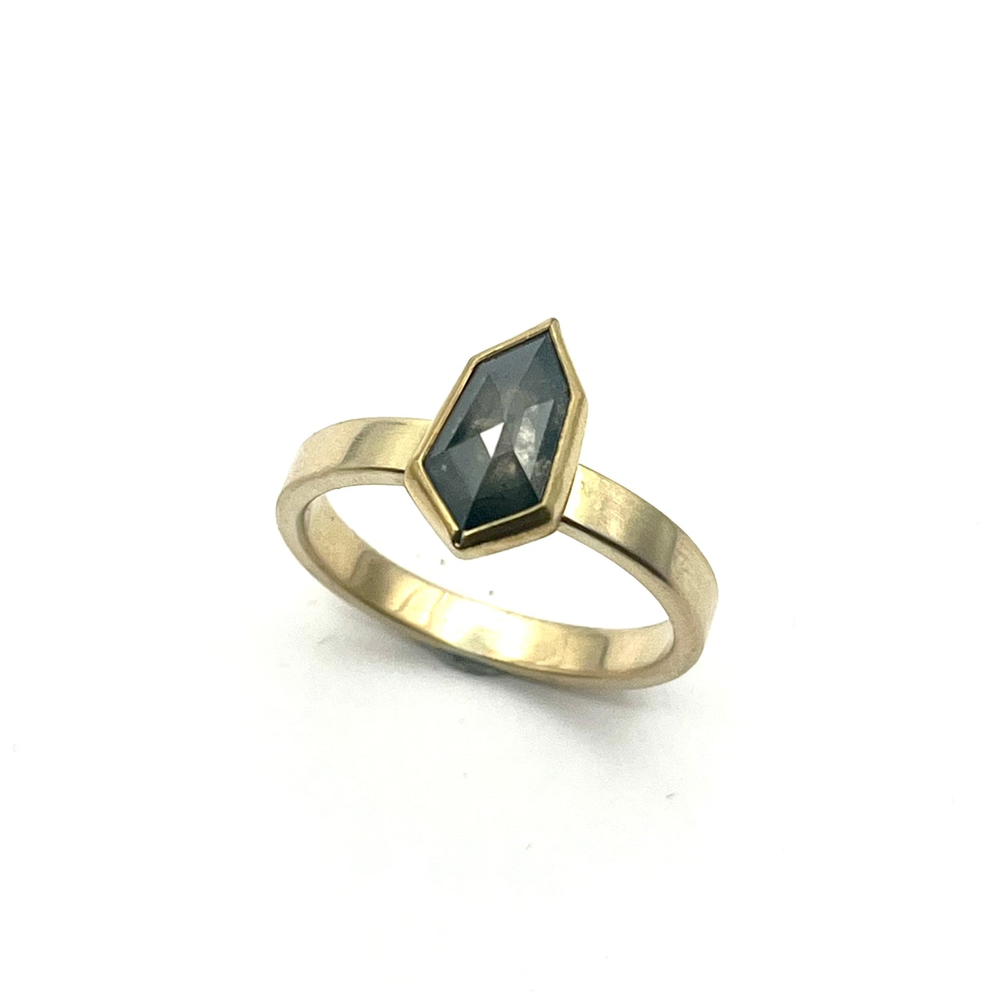 22k/18k Grey Diamond Shield 1.52ct Ring, SW164, Sam Woehrmann