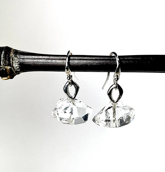 Sterling Silver “Eye” Amulet Earrings with Herkimer Quartz, RE753.98, Reba Engel