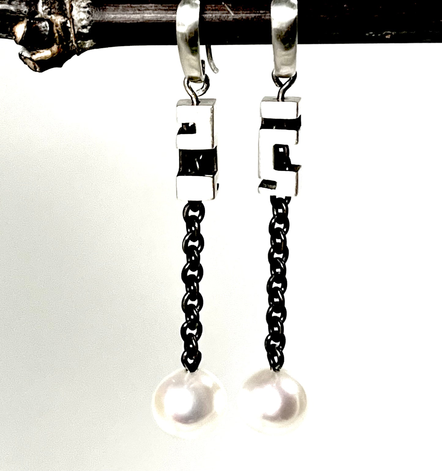 Sterling Silver 9 mm Freshwater Pearls Earrings, RE760.91, Reba Engel