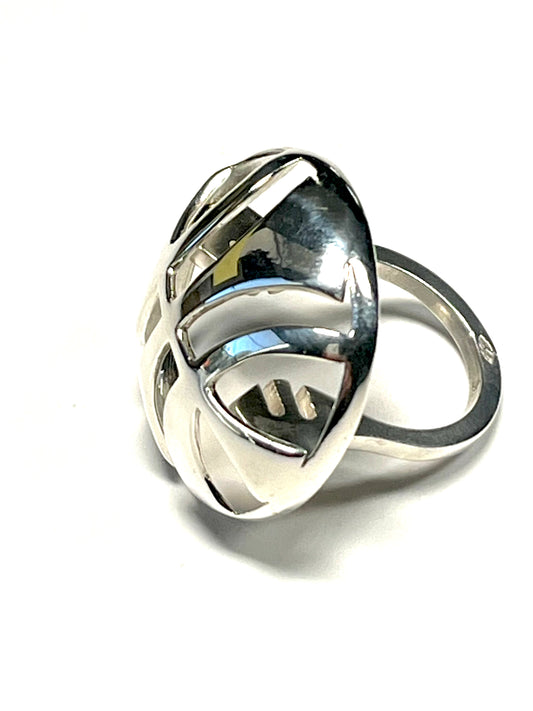 Sterling Silver “Earth” Symbol Ring- Size 7, RE2043.65, Reba Engel