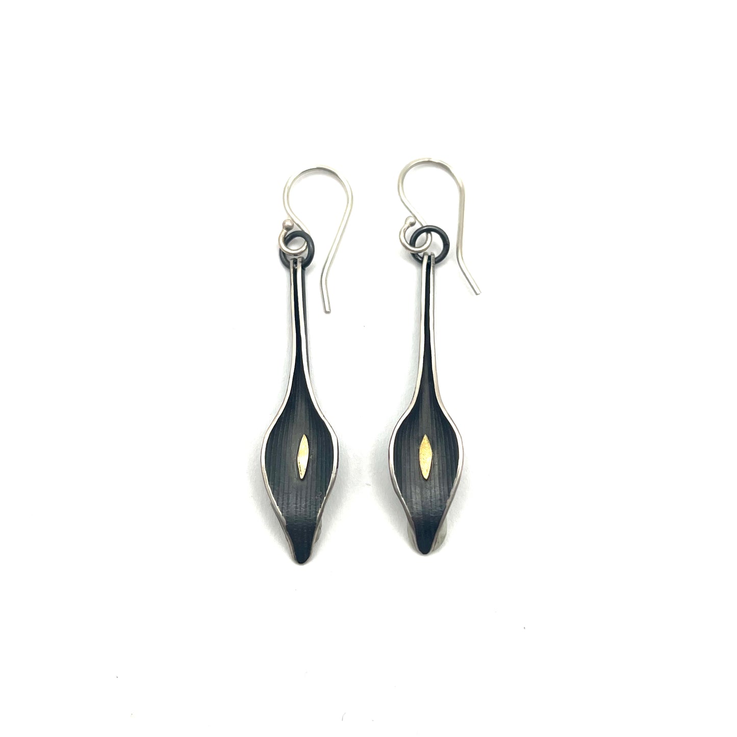 18kt & Oxidized Sterling Silver Earrings, OM25-022, Owen Mclnerney