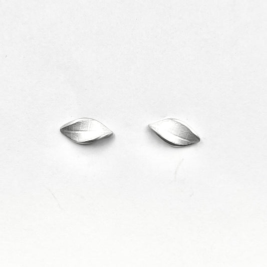 Leaf Textured Sterling Silver Stud Earrings, OM25-036, Owen Mclnerney