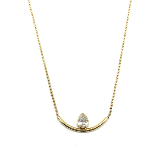 18kt Bezel Set Pear Shape Diamond Necklace, JH0026, Julie Harris