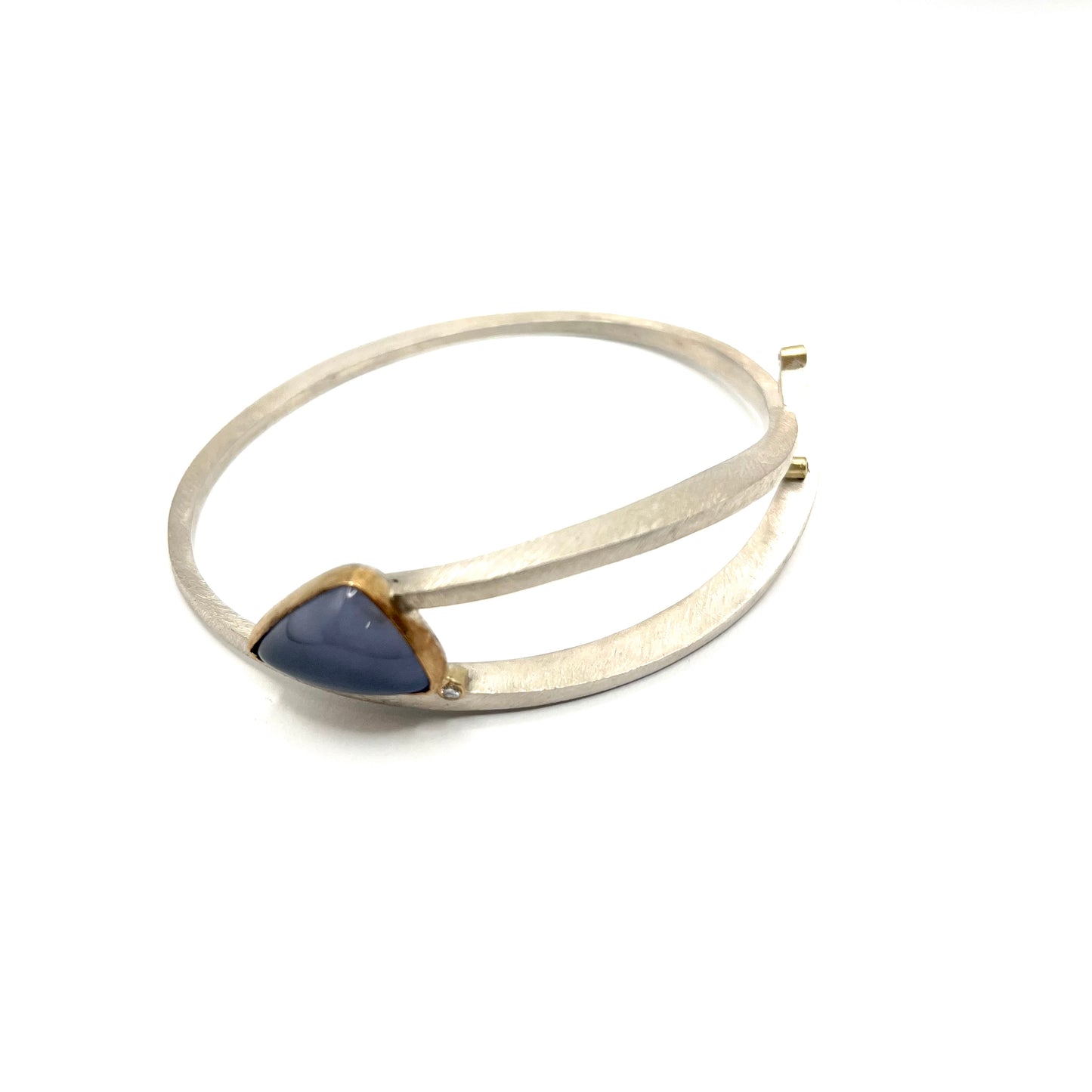 Title: 22k Gold & Sterling Silver Blue Chalcedony Bracelet with Diamonds, JH0107, Julie Harris