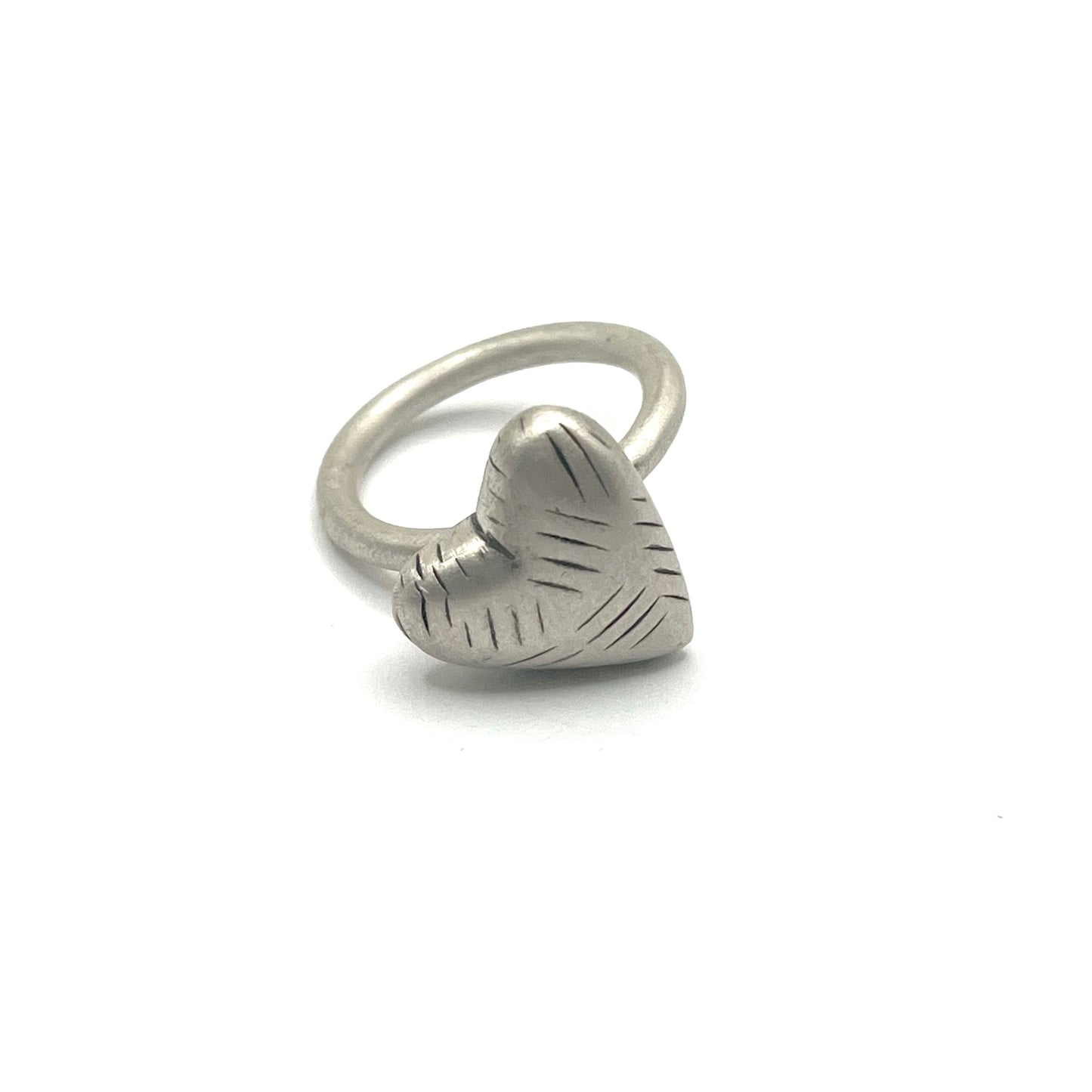 Sterling Silver Line Heart Ring, SR21, Sandra Russell