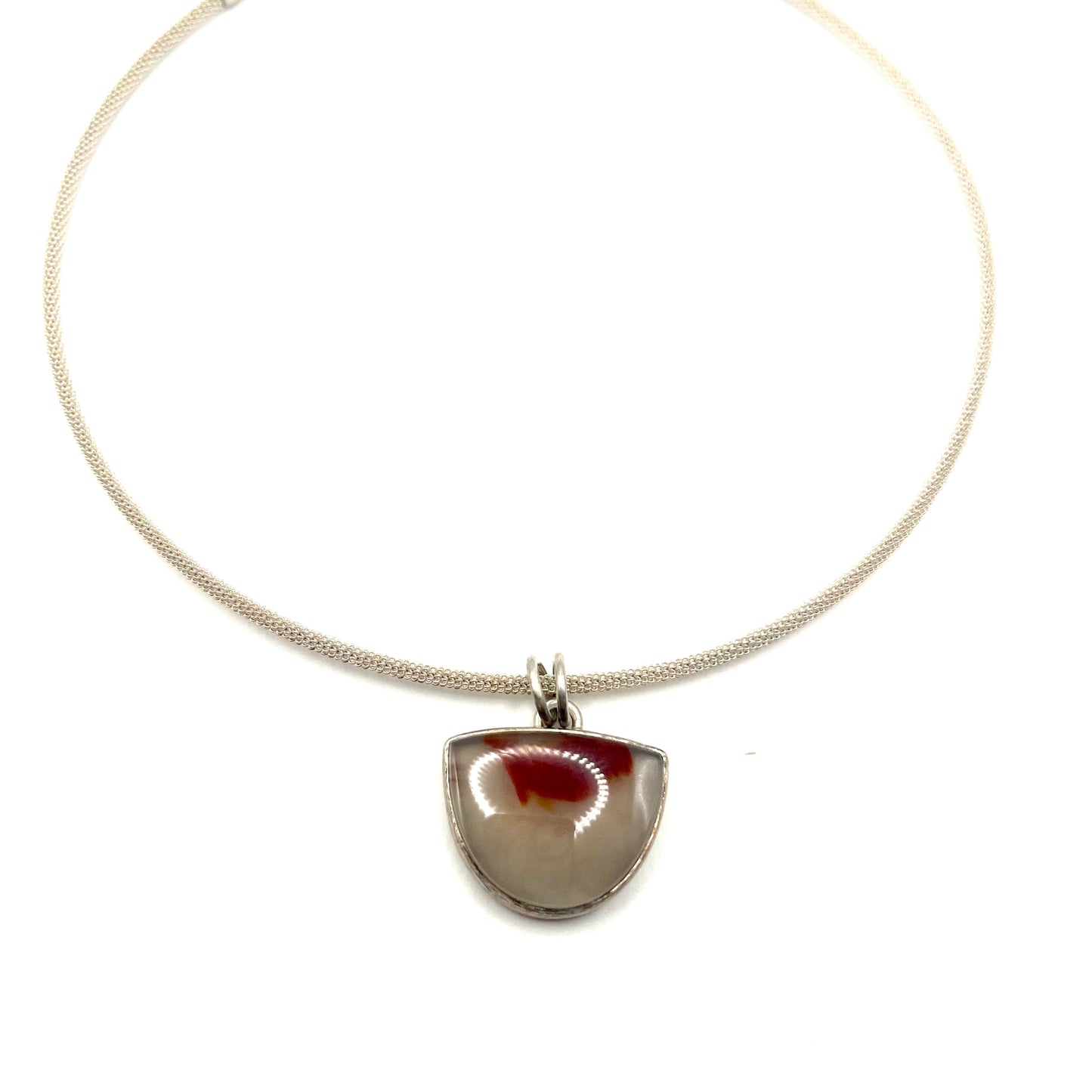 (Pendant Only) Sterling Silver Apache Agate Pendant, SR04, Sandra Russell