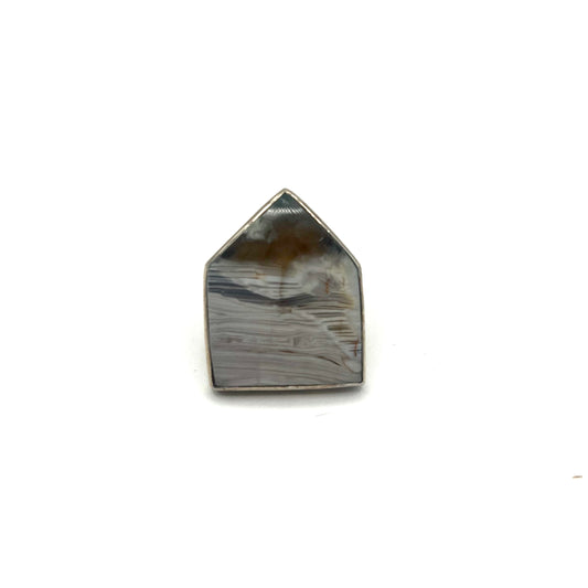 Sterling Silver Petrified Wood Pin & Brooch, SR07, Sandra Russell