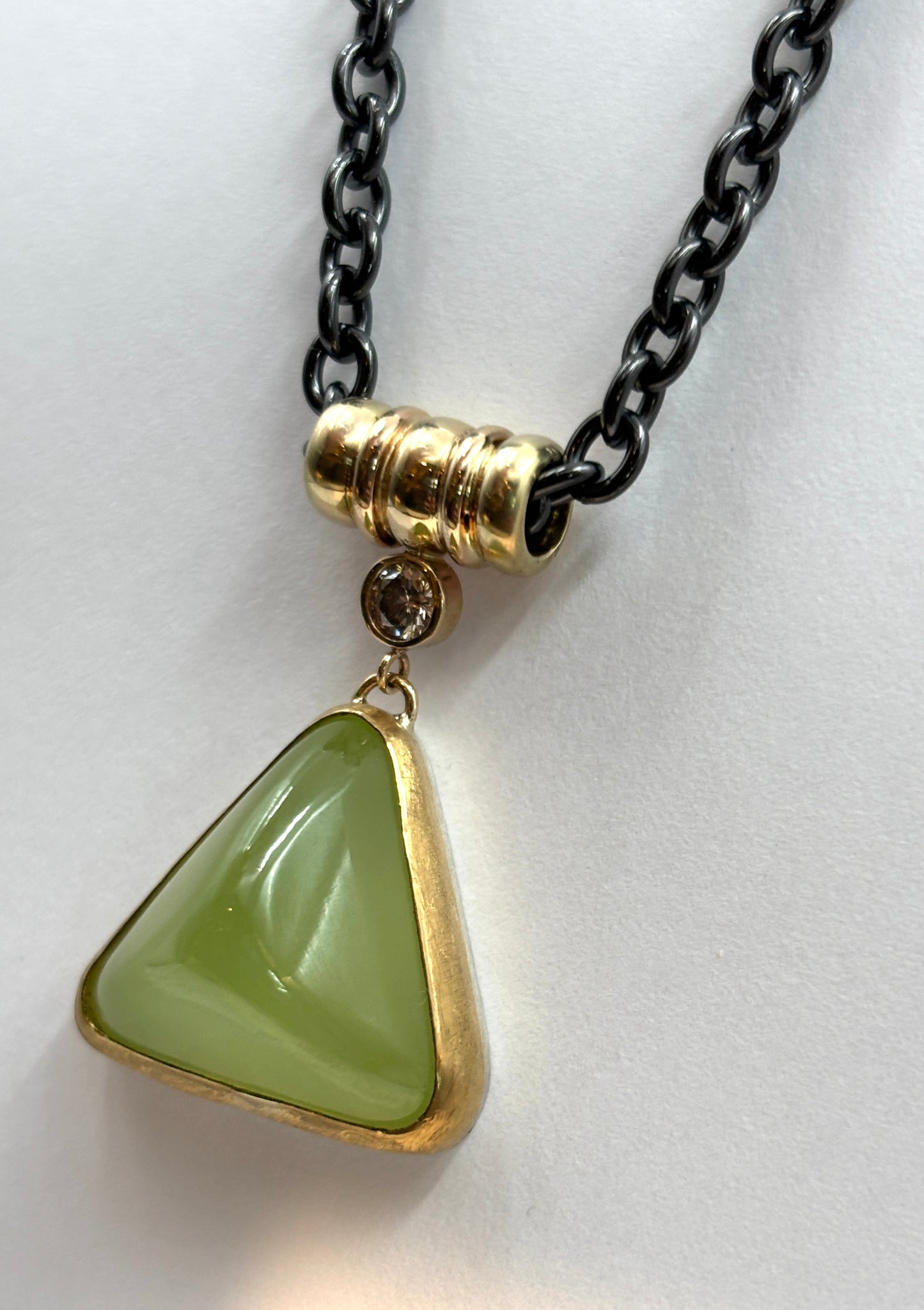 Pendant with 22K Gold Bezel, 18K Gold Accents, and Diamond, Julie Harris