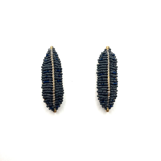 Blue Matte Earrings with Gemstones, FGE004, Fernanda Gaspar