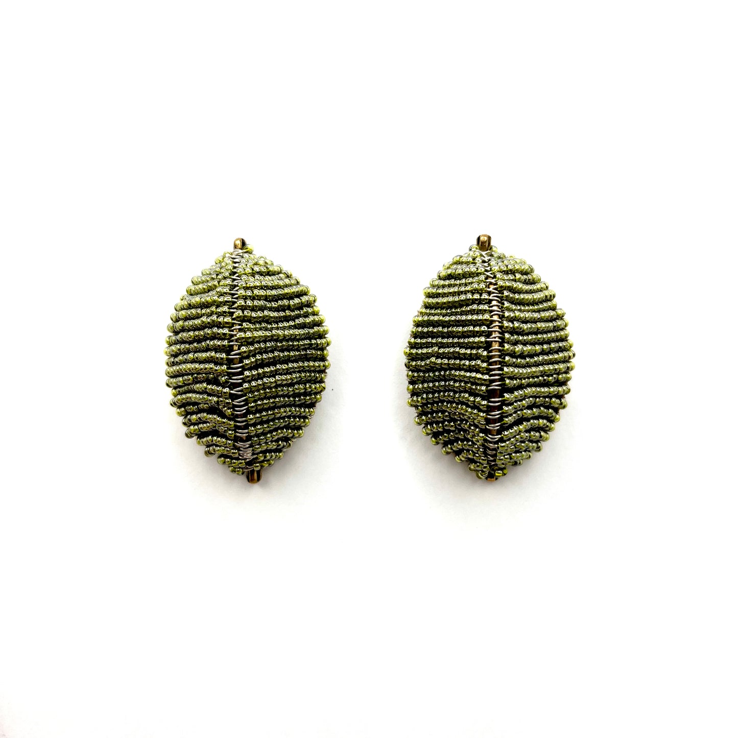 Green Glass Beaded Earrings, FGE0002, Fernanda Gaspar