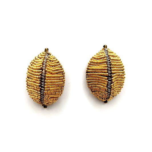 Yellow Glass Beaded Earrings, FGE0001, Fernanda Gaspar