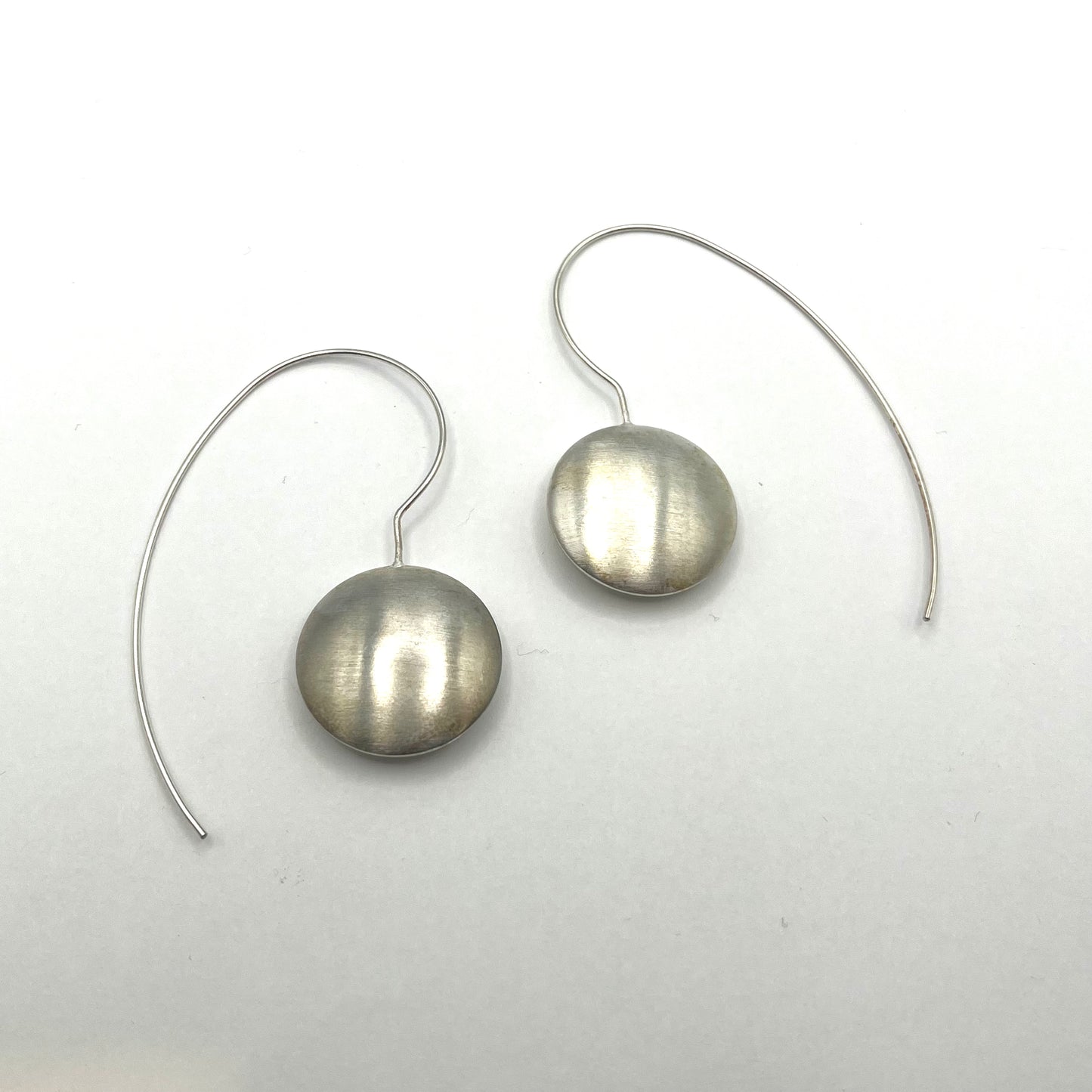 Sterling Silver Hollow Flat Round Earrings, Kelim