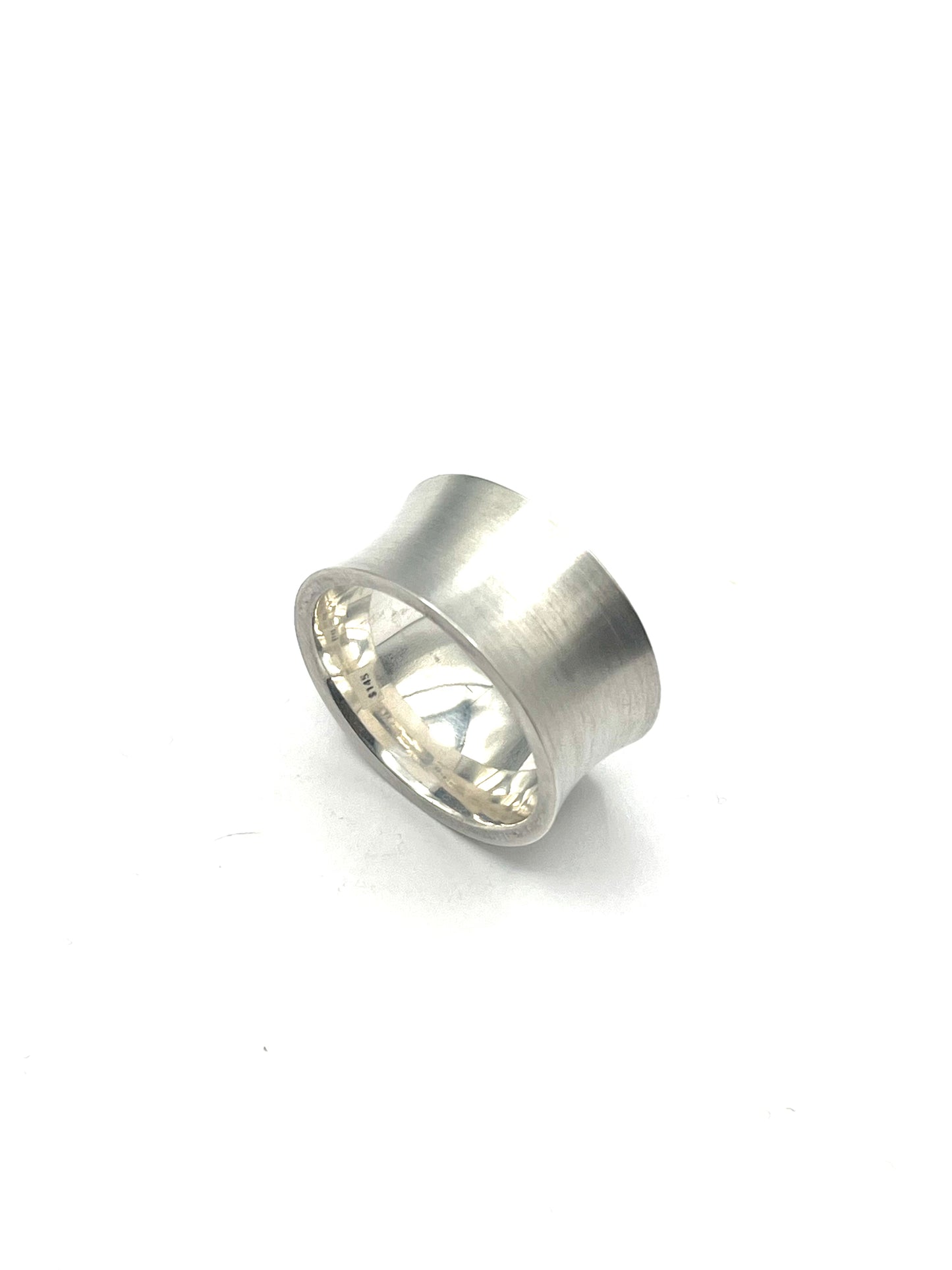Sterling Silver Concave Band Ring, Size 6, Kelim