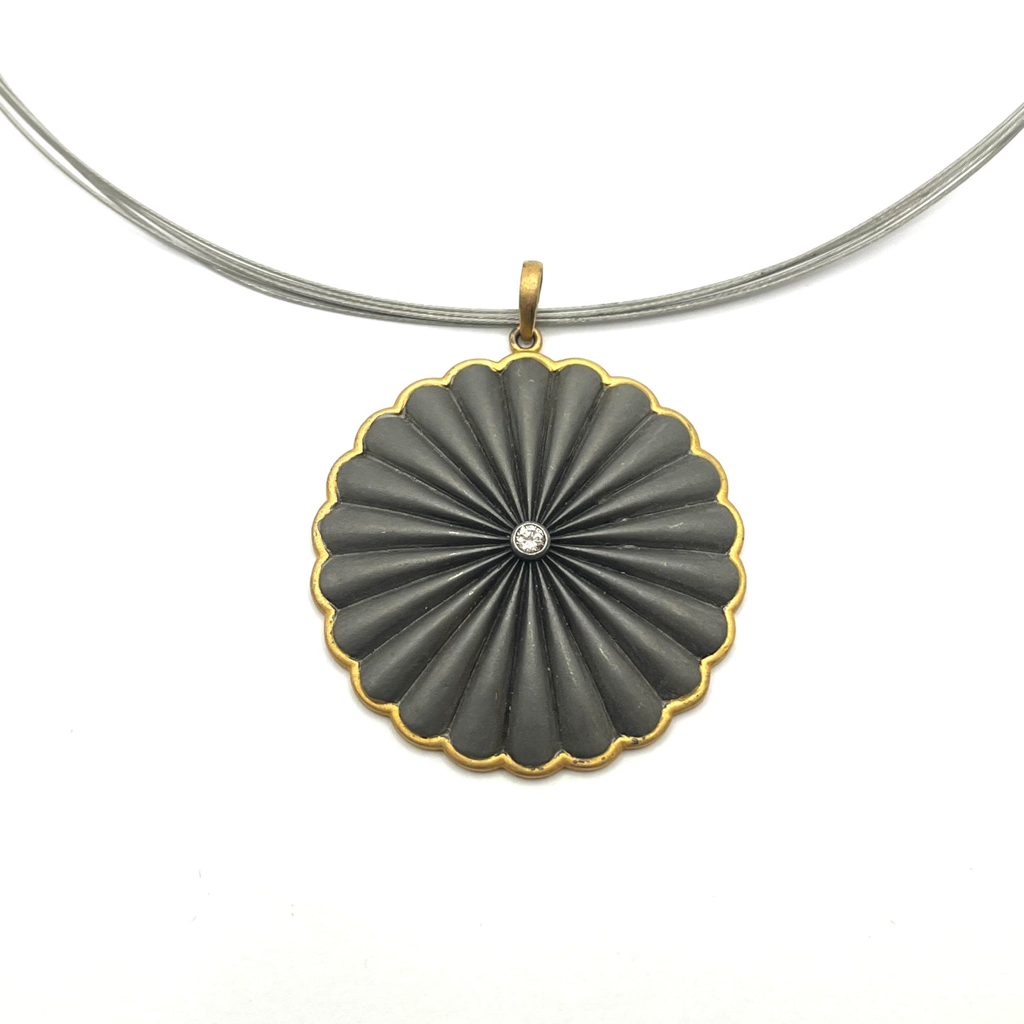 22kt Gold & Sterling Silver Diamond Pendant Necklace, JH119 , Julie Harris