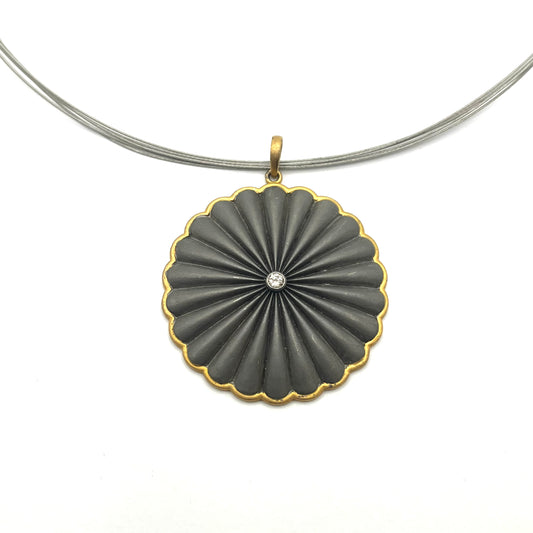 22kt Gold & Sterling Silver Diamond Pendant Necklace, JH119 , Julie Harris