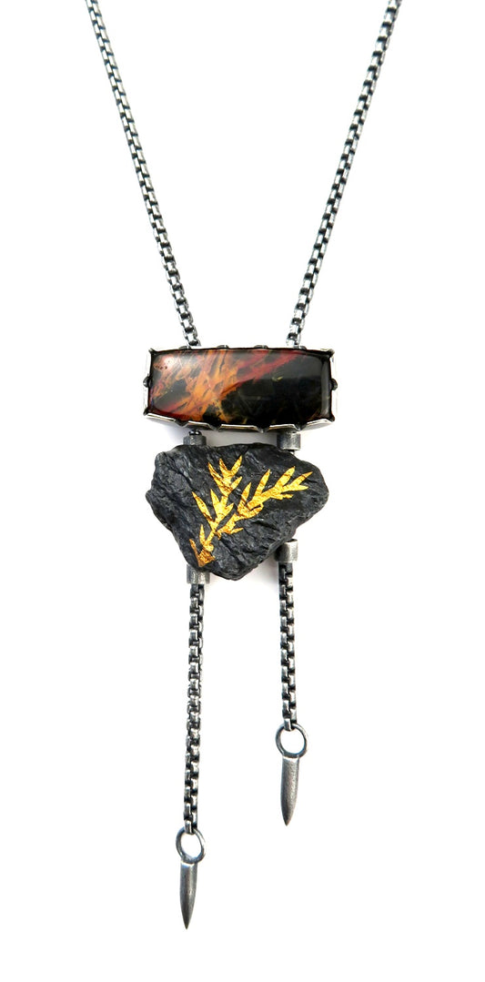Sterling Silver Twin Sequoias Necklace, LM0076, Lisa Mueller