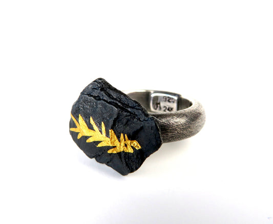 Sterling Silver Lone Fossil Ring, LM0071, Lisa Mueller