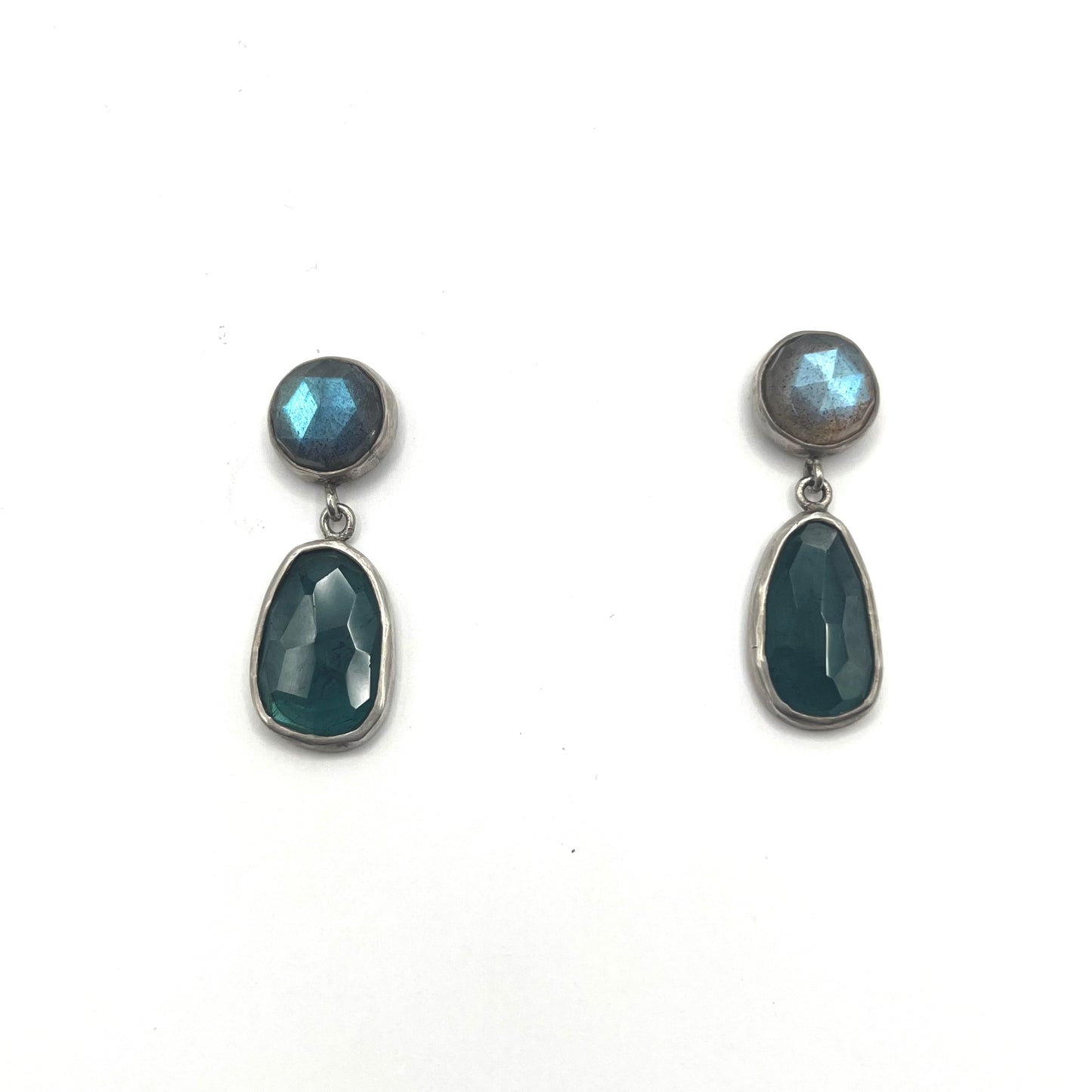 Sterling Silver Labradorite & Tourmaline Earrings, LKTBS0621, Leah Kim