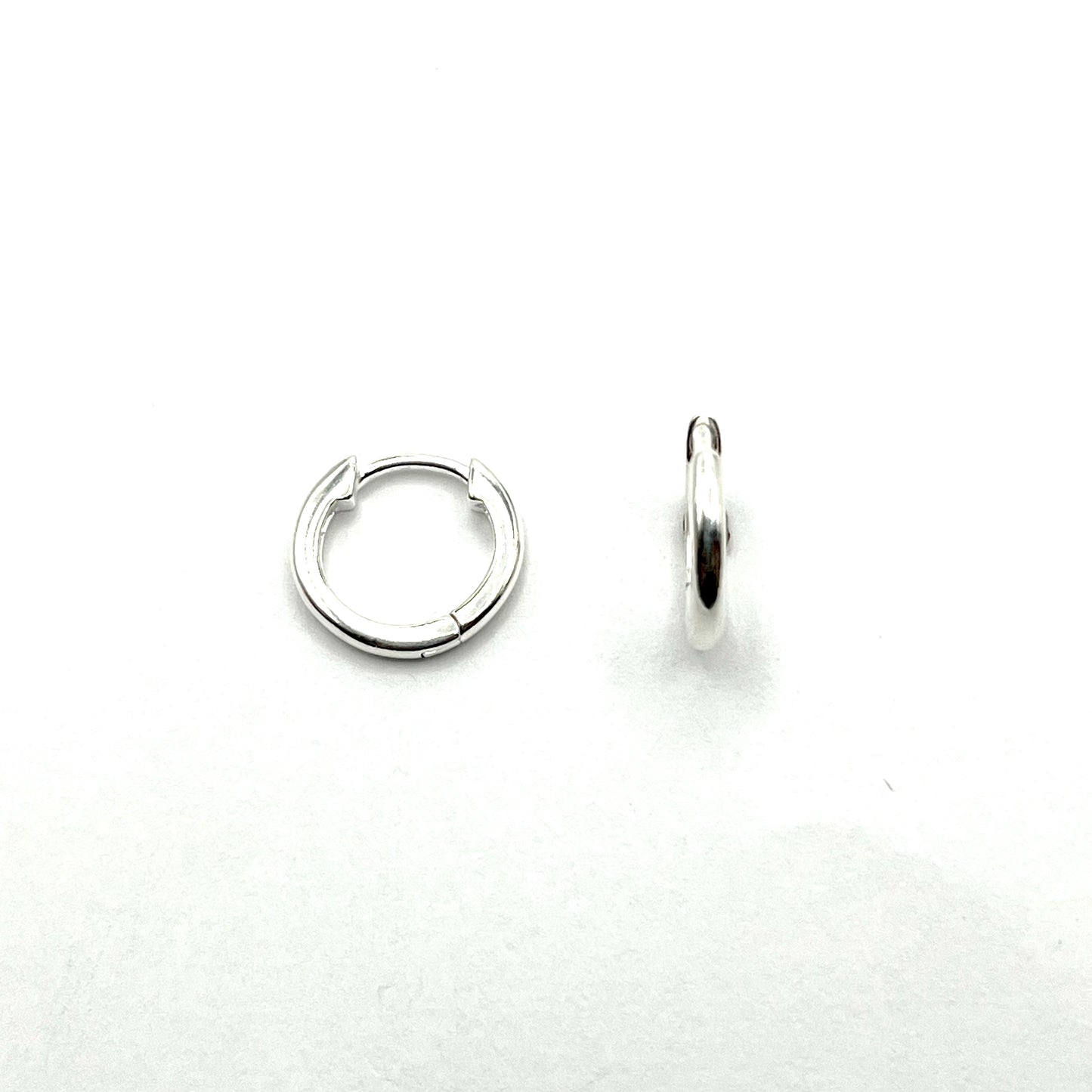 Sterling Silver Small Round Hinged Hoop Earrings, DL550, Doris Leidt