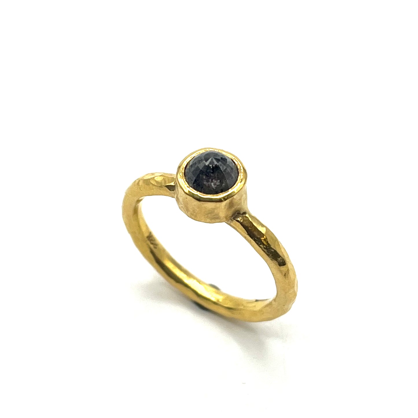 22kt Yellow Gold Rose Cut Salt and Pepper Diamond Ring Size 8, SS7055, Susan Sims