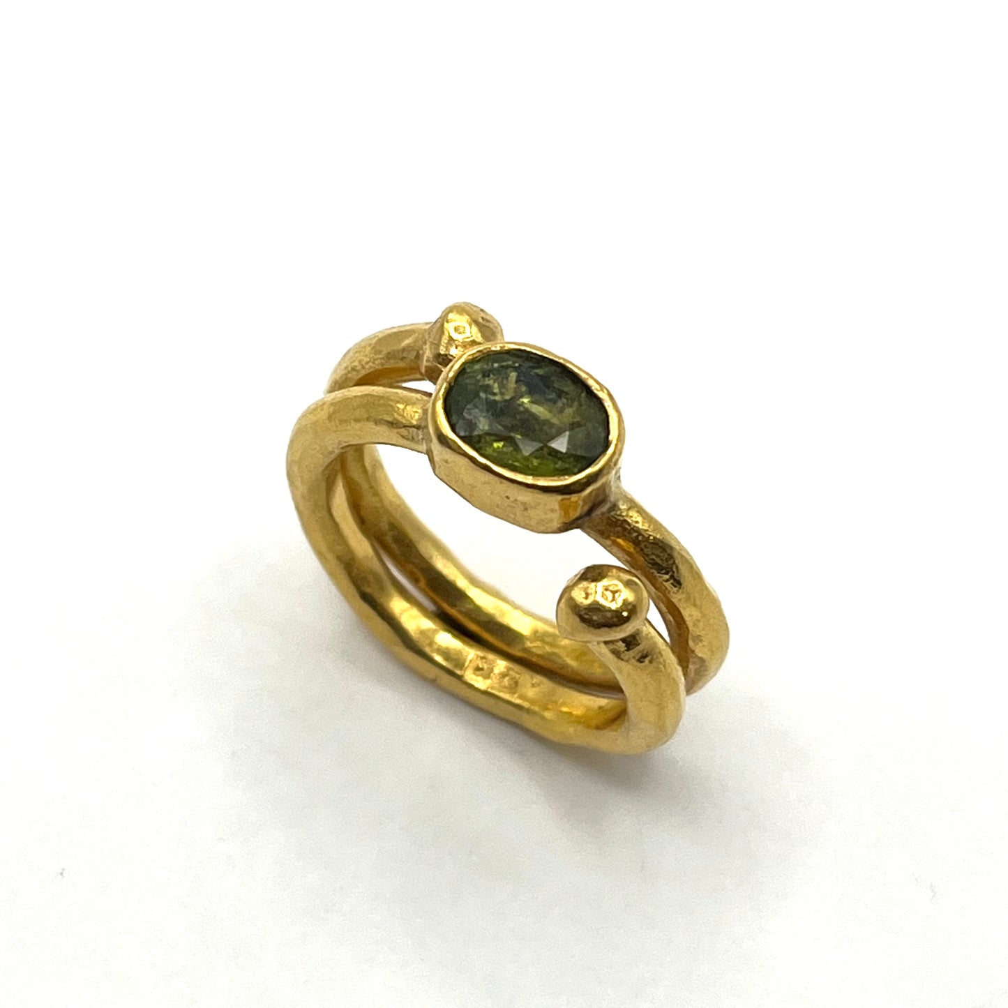 22kt Gold Green Oval Tourmaline Ring, SS7057, Susan Sims