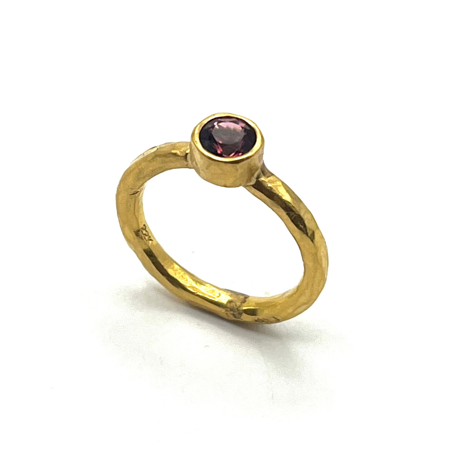 22KT Yellow Gold Reddish Pink Tourmaline Ring, SS7060, Susan Sims