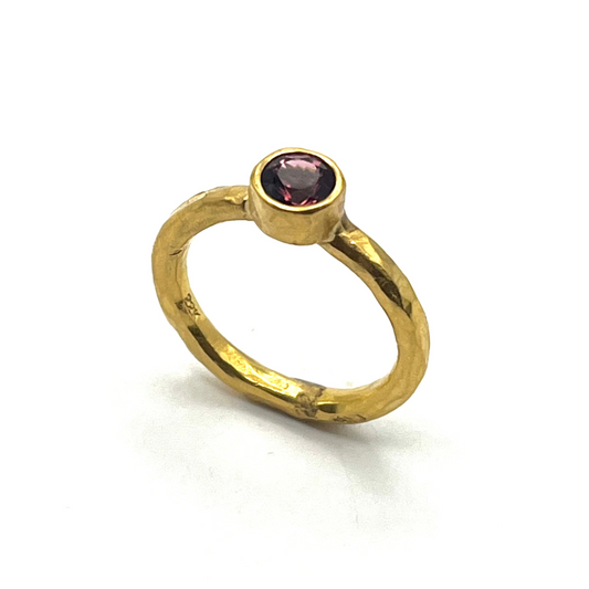 22KT Yellow Gold Reddish Pink Tourmaline Ring, SS7060, Susan Sims
